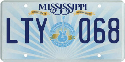 MS license plate LTY068