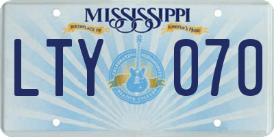 MS license plate LTY070