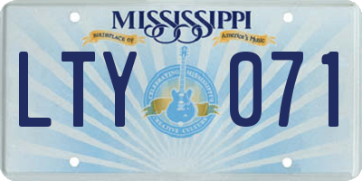 MS license plate LTY071