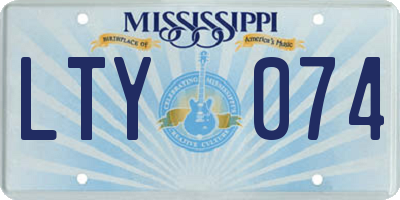 MS license plate LTY074