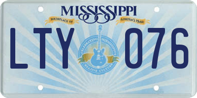 MS license plate LTY076