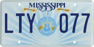 MS license plate LTY077