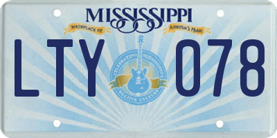 MS license plate LTY078