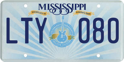 MS license plate LTY080