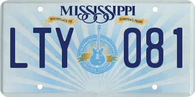 MS license plate LTY081