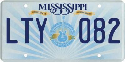 MS license plate LTY082