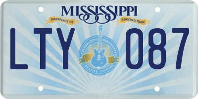 MS license plate LTY087