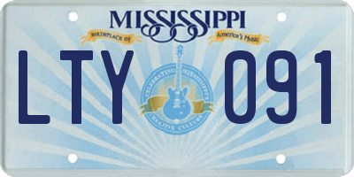 MS license plate LTY091