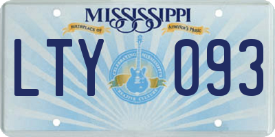 MS license plate LTY093