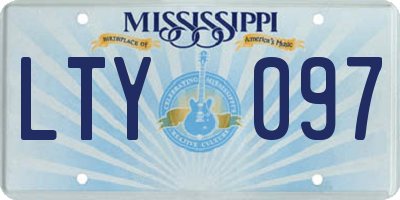 MS license plate LTY097