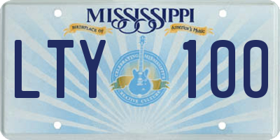 MS license plate LTY100