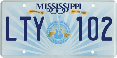 MS license plate LTY102
