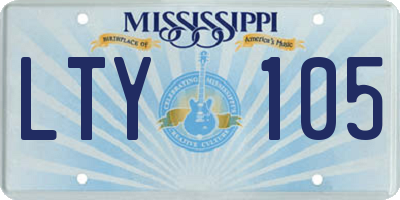 MS license plate LTY105