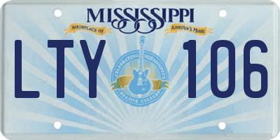 MS license plate LTY106