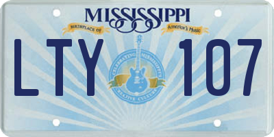 MS license plate LTY107