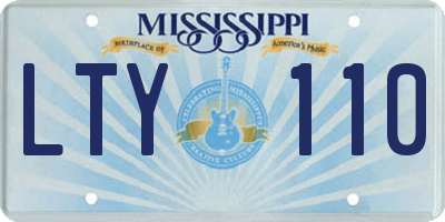 MS license plate LTY110