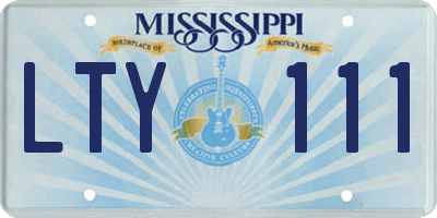 MS license plate LTY111