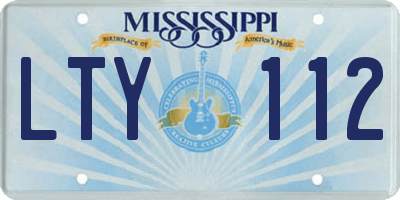 MS license plate LTY112