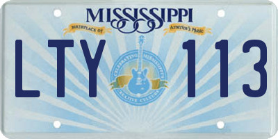 MS license plate LTY113