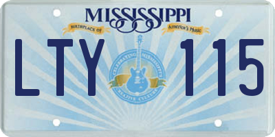 MS license plate LTY115