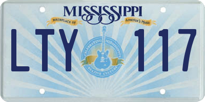MS license plate LTY117