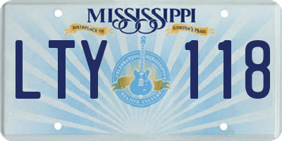 MS license plate LTY118