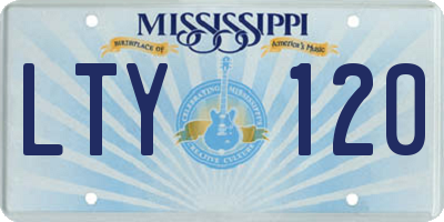 MS license plate LTY120