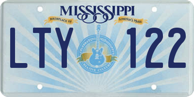 MS license plate LTY122