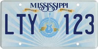 MS license plate LTY123