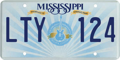 MS license plate LTY124
