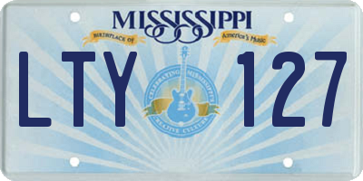 MS license plate LTY127