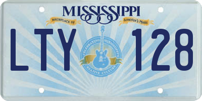 MS license plate LTY128