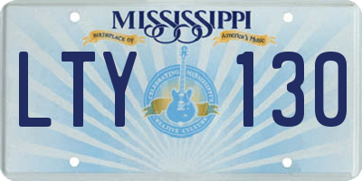 MS license plate LTY130