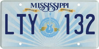 MS license plate LTY132