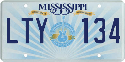 MS license plate LTY134