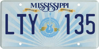 MS license plate LTY135