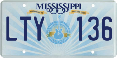 MS license plate LTY136