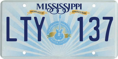 MS license plate LTY137