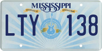 MS license plate LTY138