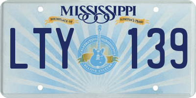 MS license plate LTY139