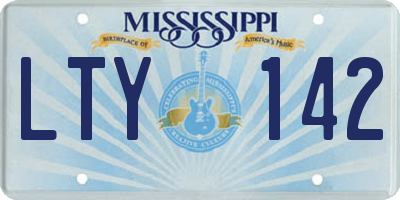 MS license plate LTY142