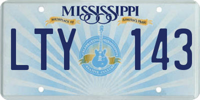 MS license plate LTY143