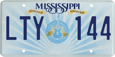 MS license plate LTY144