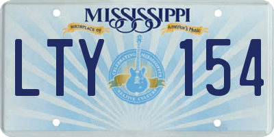 MS license plate LTY154