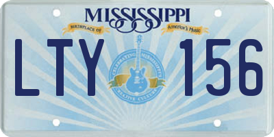MS license plate LTY156