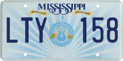MS license plate LTY158