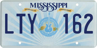 MS license plate LTY162