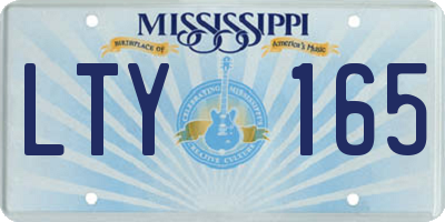 MS license plate LTY165