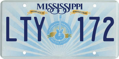 MS license plate LTY172