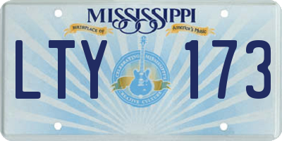 MS license plate LTY173